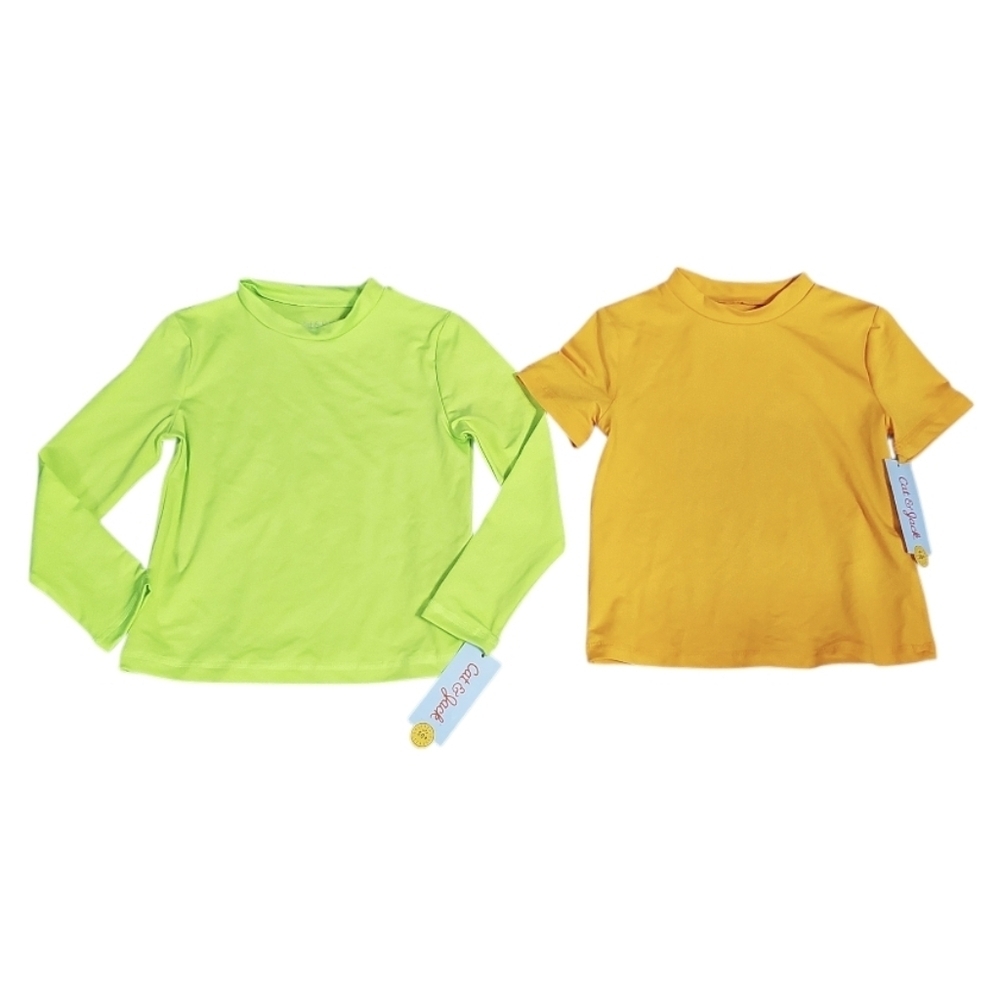 NWT Cat & Jack Boy's Beach/Pool Swim Rashguard 2 PC Bundle XS 4/5